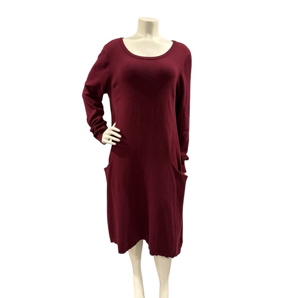 Sundance Women’s Size M Burgundy Film Noir Silk Blend Lagenlook Sweater Dress